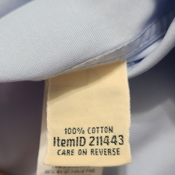 (711) L.L. Bean Men's Original Long Sleeve Dress Shirt, Size: 2XL Color: Blue - Picture 6 of 10